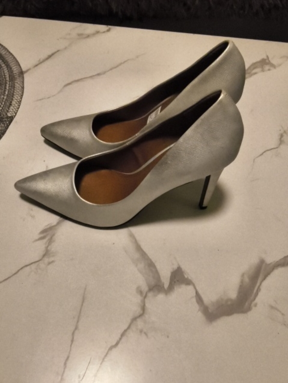 Classic Pointed-Toe High Heel Pumps in Silver